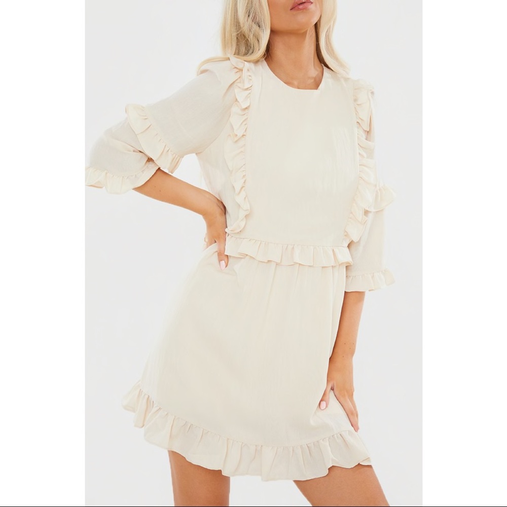 LORNA LUXE STONE 'GIRL'S GIRL' RUFFLE MINI DRESS - Picture 2 of 3